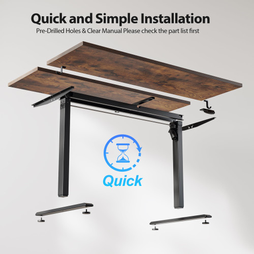 63*28 Inch Height Adjustable Electric Standing Desk, Rustic Brown