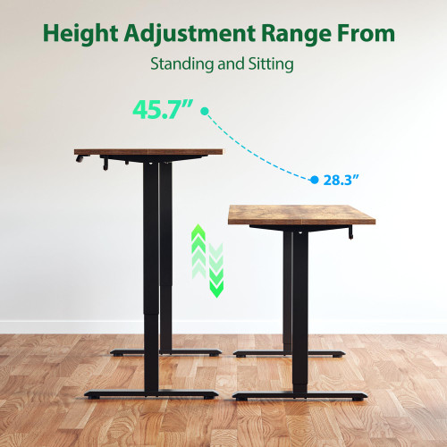 71*32 Inch Height Adjustable Electric Standing Desk, Rustic Brown