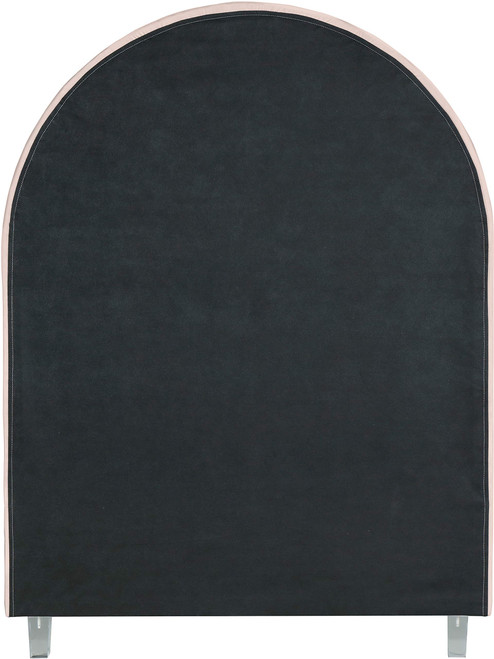 RainbowPink-T Rainbow Collection Modern | Contemporary Velvet Upholstered Bed with Deep Channel Tufting and Thick Acrylic Legs, 44.25" W x 82" D x 59.5" H, Pink, Twin