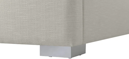 RoyceBeige-T Royce Collection Mid-Century Modern Linen Textured Fabric Upholstered Bed with Wing Back Headboard, 46" W x 84.5" D x 54.5" H, Beige, Twin