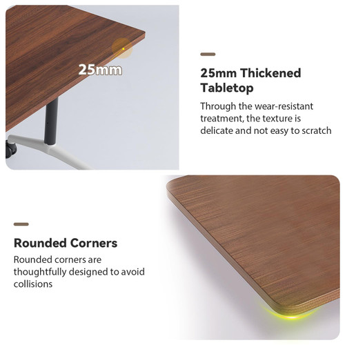 Conference Table,Folding Conference Room Tables with Wheels, 6ft Modular Training Tables for Office/Classroom/Meeting, Lockable 360° Silent Wheels＆Space Saving Stackable, Walnut Finish, 2 Pack