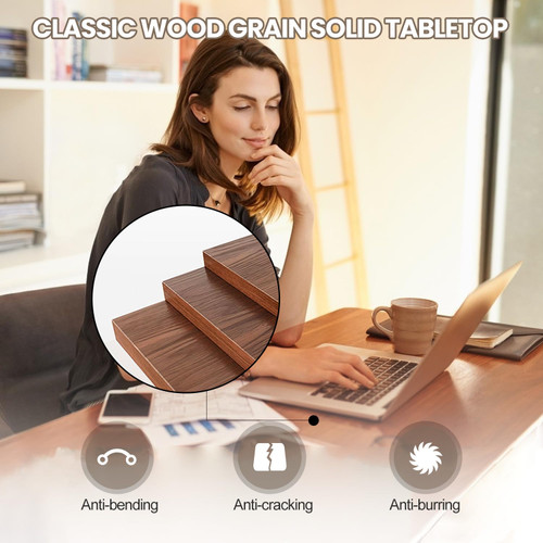 Conference Table,Folding Conference Room Tables with Wheels, 6ft Modular Training Tables for Office/Classroom/Meeting, Lockable 360° Silent Wheels＆Space Saving Stackable, Walnut Finish, 8 Pack