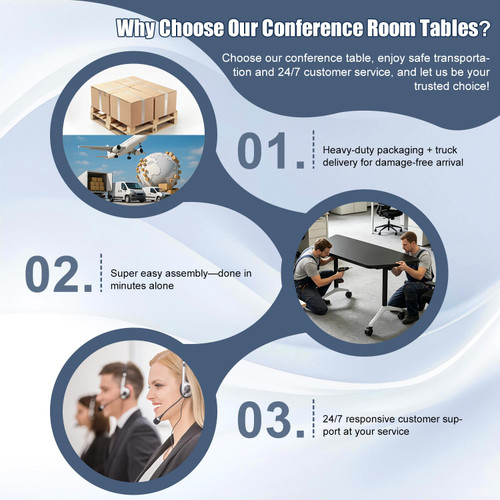 Folding Conference Table, 4 Pack Modern Flip Top Mobile Training Tables