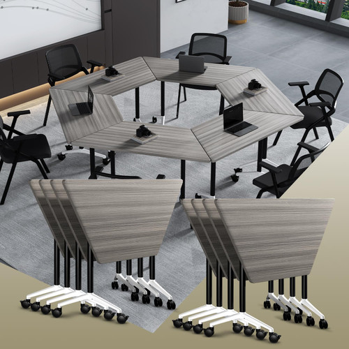 Folding Conference Table, 4 Pack Modern Flip Top Mobile Training Tables