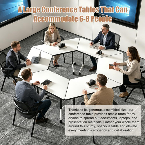 Folding Conference Table, 4 Pack Modern Flip Top Mobile Training Tables