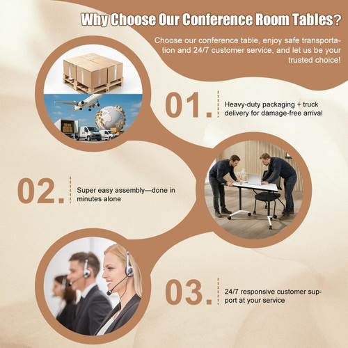 Folding Conference Table, 4 Pack Modern Flip Top Mobile Training Tables