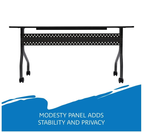 Office Works Mobile Training Table, 5 ft, Gray