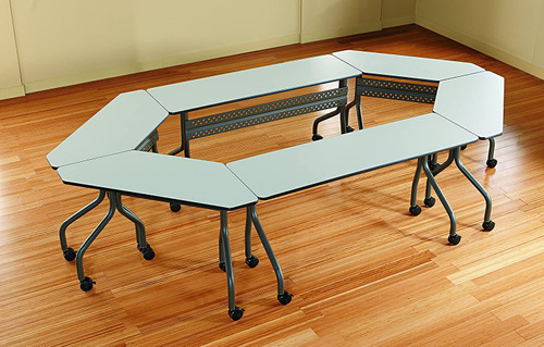 OfficeWorks Mobile Training Table, 6 ft, Gray (Pack of 2)