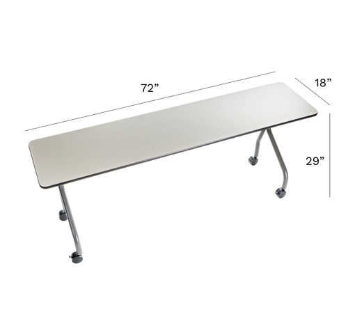 OfficeWorks Mobile Training Table, 6 ft, Gray (Pack of 2)