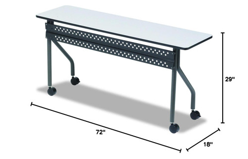 OfficeWorks Mobile Training Table, 6 ft, Gray (Pack of 2)