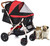XL Extra-Long Premium Heavy Duty Dog/Cat/Pet Stroller Travel Carriage with Convertible Compartment/Zipperless Entry/Pump-Free Rubber Tires for Small, Medium, Large Pets (Red 2nd-Gen) XL Extra-Long Premium Heavy Duty Dog/Cat/Pet Stroller Travel Carriage with Convertible Compartment/Zipperless Entry/Pump-Free Rubber Tires for Small, Medium, Large Pets (Red 2nd-Gen)