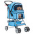 Pet Stroller 4-Wheel Dog Cat Stroller Travel Folding Carrier Puppy Stroller with Cup Holder and Removable Liner for Small Medium Dogs Cats, Blue Pet Stroller 4-Wheel Dog Cat Stroller Travel Folding Carrier Puppy Stroller with Cup Holder and Removable Liner for Small Medium Dogs Cats, Blue