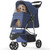 Pet Stroller with 3 Wheels for Small/Medium Pets, Portable Travel Foldable Carrier Jogger for Dog Cat Puppy Kitty, Rear Wheel Breaks, Storage Basket, Visible Mesh Weather Cover (Navy Blue) Pet Stroller with 3 Wheels for Small/Medium Pets, Portable Travel Foldable Carrier Jogger for Dog Cat Puppy Kitty, Rear Wheel Breaks, Storage Basket, Visible Mesh Weather Cover (Navy Blue)