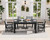 Outdoor Dining Sets for 4 with 1 Umbrella Hole Cut-Out Rectangular Table and 4 Textilene Chairs, Patio Dining Table Sets for Garden, Backyard, Poolside, Black Outdoor Dining Sets for 4 with 1 Umbrella Hole Cut-Out Rectangular Table and 4 Textilene Chairs, Patio Dining Table Sets for Garden, Backyard, Poolside, Black