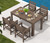 Patio Dining Set for 4, Outdoor Dining Sets for 4 Person with 1 Umbrella Hole Cut-Out Rectangular Table and 4 Chairs, HDPE Dining Sets for Garden, Backyard, Poolside, Coffee Patio Dining Set for 4, Outdoor Dining Sets for 4 Person with 1 Umbrella Hole Cut-Out Rectangular Table and 4 Chairs, HDPE Dining Sets for Garden, Backyard, Poolside, Coffee
