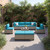 9-Piece Patio Furniture Set, Outdoor with Ottomans, Modular Patio Sofa, Dual-Strand Wicker Rattan, Rust-Resistant Frame, Backyard Furniture for Garden, Deck, Lake Blue 9-Piece Patio Furniture Set, Outdoor with Ottomans, Modular Patio Sofa, Dual-Strand Wicker Rattan, Rust-Resistant Frame, Backyard Furniture for Garden, Deck, Lake Blue