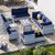 11-Piece Patio Furniture Set, Outdoor Patio Furniture with Fire Pit Table, Swivel Chairs Set, Thick Cushions, Modular Patio Sofa, Dual-Strand Wicker Rattan, Rust-Resistant Frame, Navy Blue 11-Piece Patio Furniture Set, Outdoor Patio Furniture with Fire Pit Table, Swivel Chairs Set, Thick Cushions, Modular Patio Sofa, Dual-Strand Wicker Rattan, Rust-Resistant Frame, Navy Blue