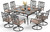 9 Piece Outdoor Dining Set for 8, Square Metal Table (60") with Umbrella Hole and Swivel Chairs with Cushions– Perfect for Patio, Garden, Deck, Porch, and Backyard 9 Piece Outdoor Dining Set for 8, Square Metal Table (60") with Umbrella Hole and Swivel Chairs with Cushions– Perfect for Patio, Garden, Deck, Porch, and Backyard