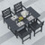 5-Piece Outdoor Dining Set, HDPE All-Weather Patio Table and Chairs Set for 4, Outdoor Patio Furniture Sets with Umbrella Hole for Outside, Deck, Backyard, Garden (Black) 5-Piece Outdoor Dining Set, HDPE All-Weather Patio Table and Chairs Set for 4, Outdoor Patio Furniture Sets with Umbrella Hole for Outside, Deck, Backyard, Garden (Black)