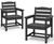 Patio Dining Chair Set of 2, Black