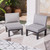 Aluminum Outdoor Patio Furniture Set, Movable Backrest Modular Sectional Sofa Set, Metal Conversation Set with 4-inch Thick Cushion for Garden Backyard Porch, 2 Single Sofas, Grey Aluminum Outdoor Patio Furniture Set, Movable Backrest Modular Sectional Sofa Set, Metal Conversation Set with 4-inch Thick Cushion for Garden Backyard Porch, 2 Single Sofas, Grey