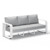 Aluminum Outdoor Patio Couch, 3 Seats Oversized Patio Sofa with Widened Armrest & Ultra-Thick Cushions, Deep Seating Modern Patio Furniture for Backyard, Deck, White