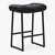 Black Modern Bar Stool for Kitchen Counter Backless Counter Height Barstool with Upholstered Faux Leather Seat and Metal Frame Industrial 24 inch Bar Chair