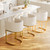 Modern Counter Height Bar Stools,Bar Stools Set of 3,PU Leather Upholstered Barrel Barstools with Backs,26'' Kitchen Island Chairs,Metal Gold Frames,Beige White Leather Modern Counter Height Bar Stools,Bar Stools Set of 3,PU Leather Upholstered Barrel Barstools with Backs,26'' Kitchen Island Chairs,Metal Gold Frames,Beige White Leather