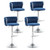Velvet Bar Stools Set of 4, Swivel Counter Height Bar Stools with Back, Adjustable Woven Barstools for Kitchen Island, Pub, Club (Blue) Velvet Bar Stools Set of 4, Swivel Counter Height Bar Stools with Back, Adjustable Woven Barstools for Kitchen Island, Pub, Club (Blue)