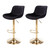 Velvet Bar Stools Set of 2 - Swivel Counter Height Barstools with Back & Adjustable Height, Modern Gold Kitchen Island Stools for Bar, Armless Pub Stools, Soft Black Upholstered Seating Velvet Bar Stools Set of 2 - Swivel Counter Height Barstools with Back & Adjustable Height, Modern Gold Kitchen Island Stools for Bar, Armless Pub Stools, Soft Black Upholstered Seating