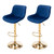 Velvet Bar Stools Set of 2 - Swivel Counter Height Barstools with Back & Adjustable Height, Modern Gold Kitchen Island Stools for Bar, Armless Pub Stools, Soft Blue Upholstered Seating Velvet Bar Stools Set of 2 - Swivel Counter Height Barstools with Back & Adjustable Height, Modern Gold Kitchen Island Stools for Bar, Armless Pub Stools, Soft Blue Upholstered Seating