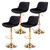 Velvet Bar Stools Set of 4 - Swivel Counter Height Barstools with Back & Adjustable Height, Modern Gold Kitchen Island Stools for Bar, Armless Pub Stools, Soft Black Upholstered Seating Velvet Bar Stools Set of 4 - Swivel Counter Height Barstools with Back & Adjustable Height, Modern Gold Kitchen Island Stools for Bar, Armless Pub Stools, Soft Black Upholstered Seating