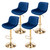 Velvet Bar Stools Set of 4 - Swivel Counter Height Barstools with Back & Adjustable Height, Modern Gold Kitchen Island Stools for Bar, Armless Pub Stools, Soft Blue Upholstered Seating Velvet Bar Stools Set of 4 - Swivel Counter Height Barstools with Back & Adjustable Height, Modern Gold Kitchen Island Stools for Bar, Armless Pub Stools, Soft Blue Upholstered Seating