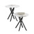 Small Round Marble Side Coffee Table Set of 2 with Metal Legs, Sintered Stone White Modern End Table for Living Room Sofa Home Bed Office (2 Pieces, 20"×20"×18")
