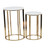 Metal Side End Accent Table End Table with Marble Top, Set of 2 Side Table 24", 20"H, Gold