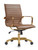 Harris Modern Adjustable Swivel Leather Task Office Chair with Gold Frame, Light Brown Harris Modern Adjustable Swivel Leather Task Office Chair with Gold Frame, Light Brown