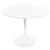 Bristol 31" Wide Round Dining Table, Modern MDF Wood Top & White Metal Pedestal Base Gloss Finish Accent Table Mid-Century Café Table, Kitchen Dining Room Furniture, White