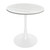 27" Wide Round Dining Table, Modern MDF Wood Top & White Metal Pedestal Base Gloss Finish Accent Table Mid-Century Café Table, Kitchen Dining Room Furniture, Light Natural