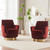 Swivel Barrel Chair 1PCS ,Modern Velvet Upholstered Round Swivel Accent Chairs with Tall Backrest,360 Degree Single Sofa Chair Armchair for Living Room, Brownish Red
