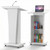 Podium Stand with 4 Locking Wheels, Lecterns & Podiums for Church School Office Conference Home, Heavy Duty Metal, Large Storage Area, Slant Desktop, 50.4" H, White