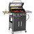 4-Burner Gas BBQ Grill with Side Burner & Porcelain-Enameled Cast Iron Grates, Outdoor Cooking Propane Grills Cabinet Style Garden Barbecue Grill, 46,700BTU, Black 4-Burner Gas BBQ Grill with Side Burner & Porcelain-Enameled Cast Iron Grates, Outdoor Cooking Propane Grills Cabinet Style Garden Barbecue Grill, 46,700BTU, Black