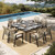 9 Pieces Patio Table and Chairs Set, Outdoor Dining Set for 8, 8 x Rattan Patio Chairs and 1 x 60 Square Metal Dining Table, Outdoor Rattan Dining Table Set for Lawn Garden Backyard 9 Pieces Patio Table and Chairs Set, Outdoor Dining Set for 8, 8 x Rattan Patio Chairs and 1 x 60 Square Metal Dining Table, Outdoor Rattan Dining Table Set for Lawn Garden Backyard