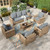 6-Piece Patio Furniture Set, All Weather 7 Seats Outdoor Wicker Sofa with 44" Coffee Table, 5.5" Thick Waterproof Cushion Conversation Couch Set for Garden Deck Backyard, Grey