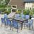9 Pieces Outdoor Dining Set, Patio Table and Chairs Set for 8, 8 x Textilene Chairs and 1 x Large Rectangle Metal Table with Umbrella Hole for Deck Garden Backyard Lawn Poolside 9 Pieces Outdoor Dining Set, Patio Table and Chairs Set for 8, 8 x Textilene Chairs and 1 x Large Rectangle Metal Table with Umbrella Hole for Deck Garden Backyard Lawn Poolside