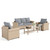 4-Piece Patio Furniture Set, All Weather 5 Seats Outdoor Wicker Sofa with 44" Coffee Table, 5.5" Thick Waterproof Cushion Conversation Couch Set for Garden Deck Backyard, Grey 4-Piece Patio Furniture Set, All Weather 5 Seats Outdoor Wicker Sofa with 44" Coffee Table, 5.5" Thick Waterproof Cushion Conversation Couch Set for Garden Deck Backyard, Grey