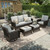 Patio Furniture Set with Swivel Chairs, High Back Wicker Couch with Ottomans, Outdoor Conversation Sofa Sets with 5.5" Waterproof Cushions for Garden Yard Porch, Grey Patio Furniture Set with Swivel Chairs, High Back Wicker Couch with Ottomans, Outdoor Conversation Sofa Sets with 5.5" Waterproof Cushions for Garden Yard Porch, Grey