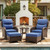 Luxury Patio Furniture Set with 6-inch Thick Cushion, Outdoor High Back Swivel Rocker Patio Chairs, 5PCS Wicker Conversation Set for Deck Yard and Poolside, Blue (V2) Luxury Patio Furniture Set with 6-inch Thick Cushion, Outdoor High Back Swivel Rocker Patio Chairs, 5PCS Wicker Conversation Set for Deck Yard and Poolside, Blue (V2)