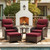 Luxury Patio Furniture Set with 6-inch Thick Cushion, Outdoor High Back Swivel Rocker Patio Chairs, 5PCS Wicker Conversation Set for Deck Yard and Poolside, Burgundy (V2) Luxury Patio Furniture Set with 6-inch Thick Cushion, Outdoor High Back Swivel Rocker Patio Chairs, 5PCS Wicker Conversation Set for Deck Yard and Poolside, Burgundy (V2)