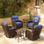 Luxury Patio Furniture Set with 6-inch Thick Cushion, Outdoor High Back Swivel Rocker Patio Chairs, 6PCS Wicker Conversation Set for Deck Yard and Poolside, Blue (V2) Luxury Patio Furniture Set with 6-inch Thick Cushion, Outdoor High Back Swivel Rocker Patio Chairs, 6PCS Wicker Conversation Set for Deck Yard and Poolside, Blue (V2)