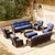 Luxury Patio Furniture Set with 6-inch Thick Cushion, Outdoor Sectional Sofa and High Back Swivel Rocker Patio Chairs, 11PCS Wicker Conversation Set for Deck Yard and Poolside, Blue (V2) Luxury Patio Furniture Set with 6-inch Thick Cushion, Outdoor Sectional Sofa and High Back Swivel Rocker Patio Chairs, 11PCS Wicker Conversation Set for Deck Yard and Poolside, Blue (V2)